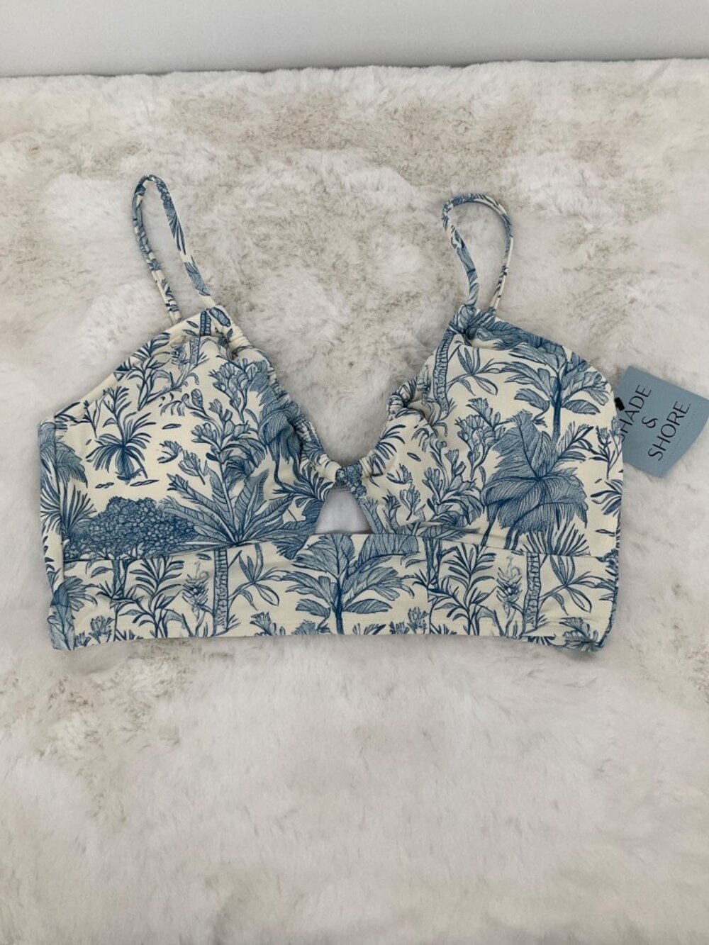 Shade & Shore LARGE Toile Longline Floral Botanical top Adjustable Straps & Remo - Picture 2 of 8